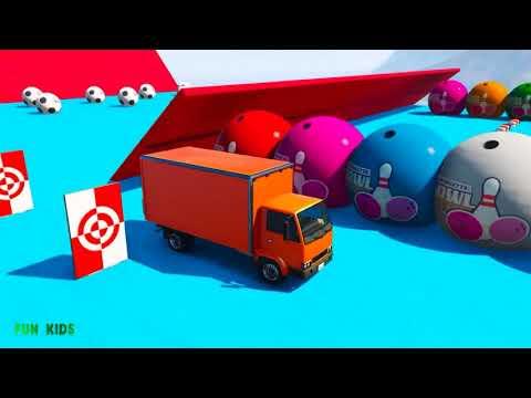 Учим Цвета и Цифры - Мультик про Цветные Грузовики Машинки и Вертолеты - Веселые Песенк   #part 182